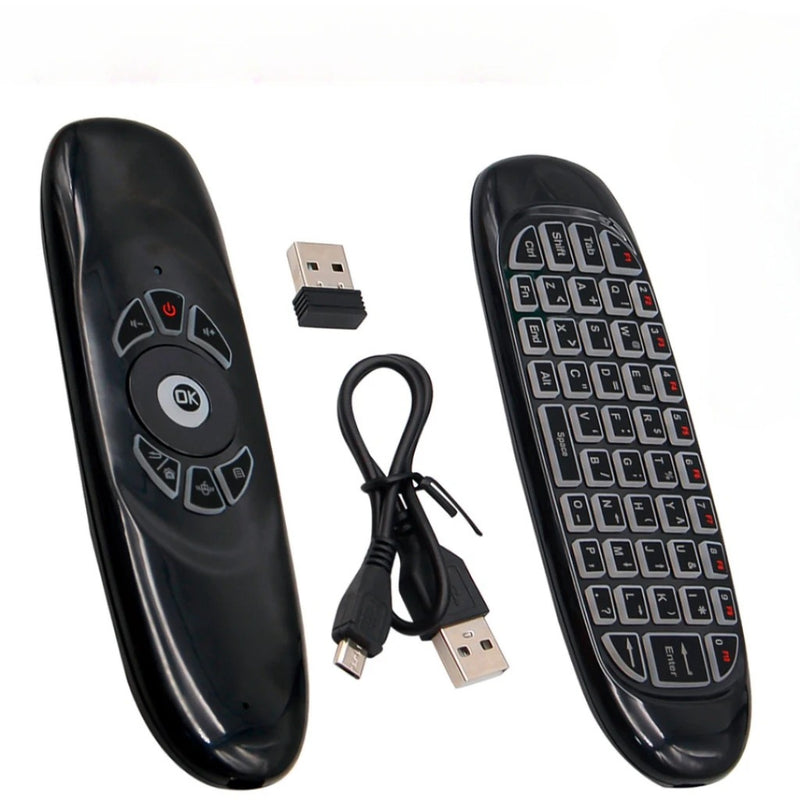 Air Mouse Universal com Teclado e Luz LED